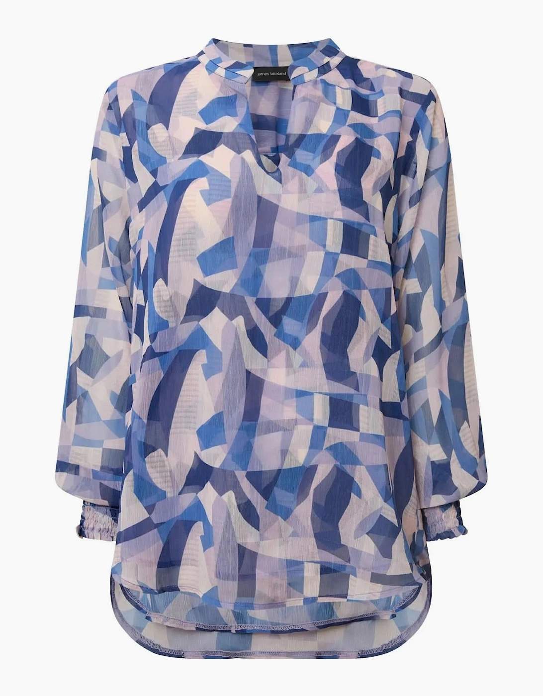 Blue Mosaic Print Blouse