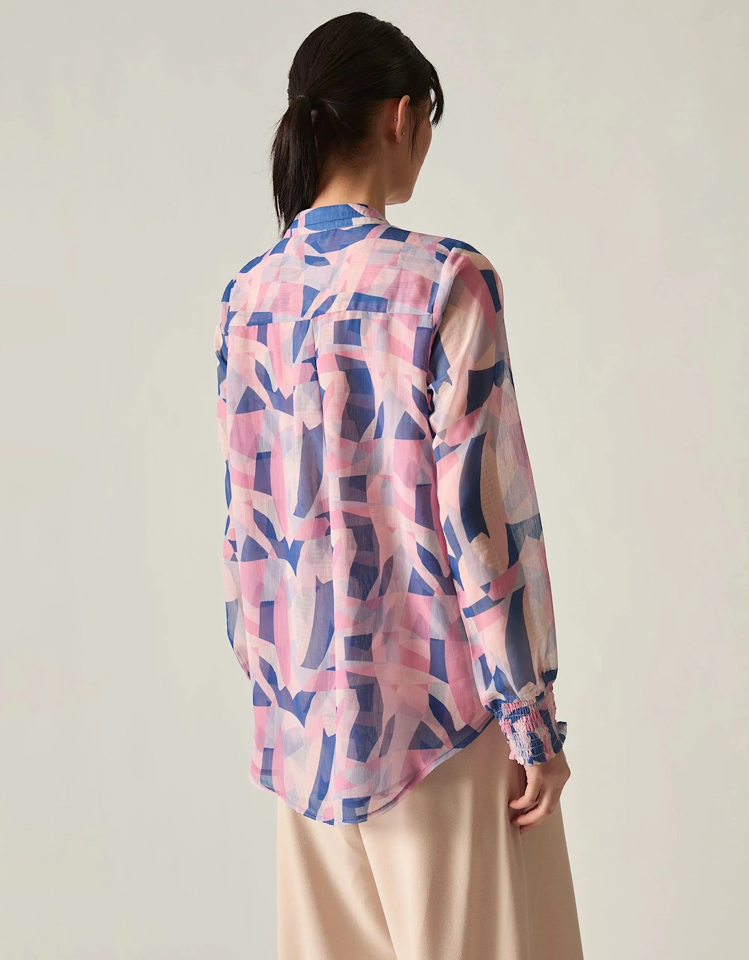 Pink Mosaic Print Blouse