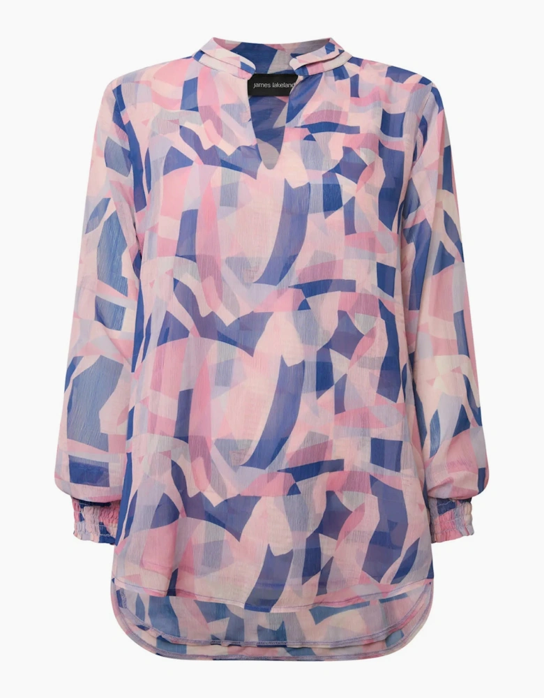 Pink Mosaic Print Blouse