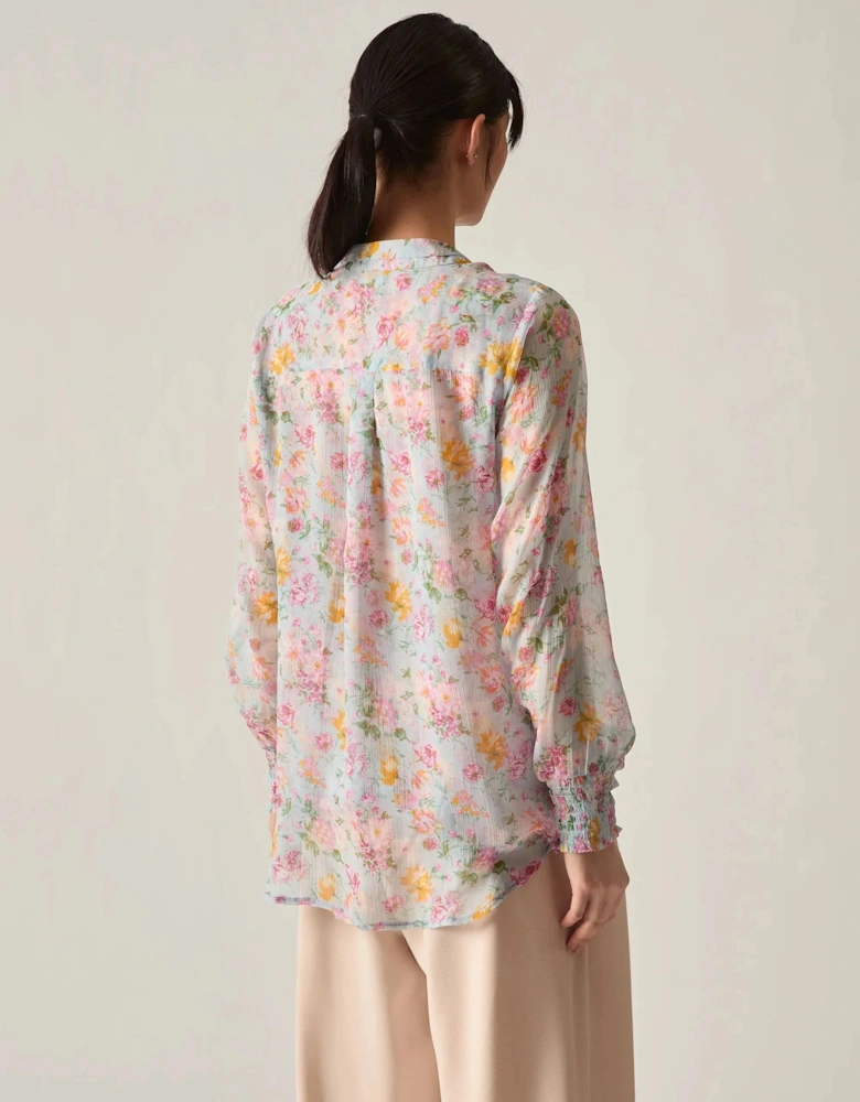 Vintage Floral Print Blouse
