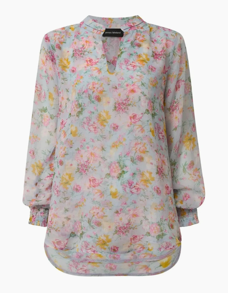 Vintage Floral Print Blouse
