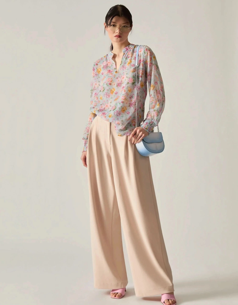 Vintage Floral Print Blouse
