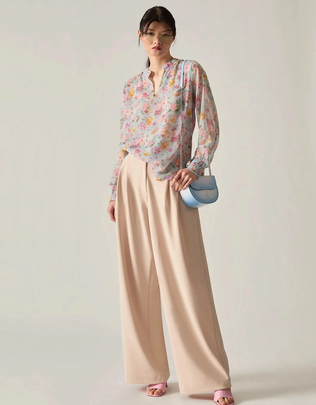 Vintage Floral Print Blouse