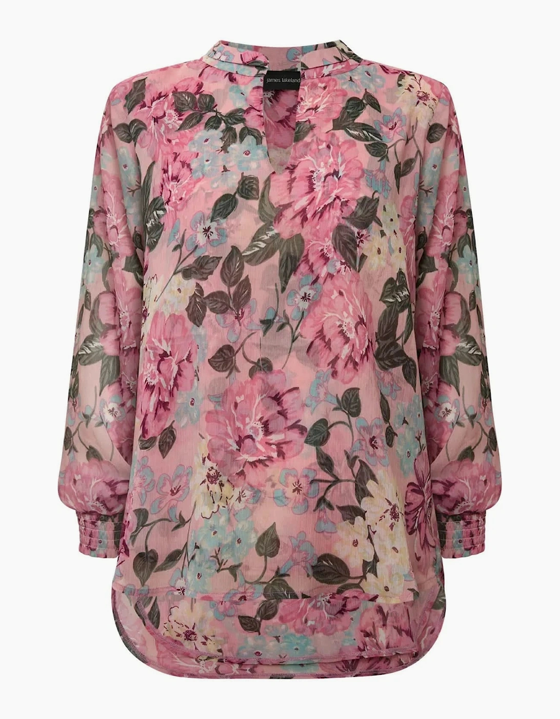 Pink Peony Print Blouse