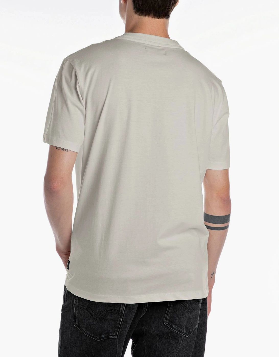 Replay R logo crew neck premium t-shirt STONE