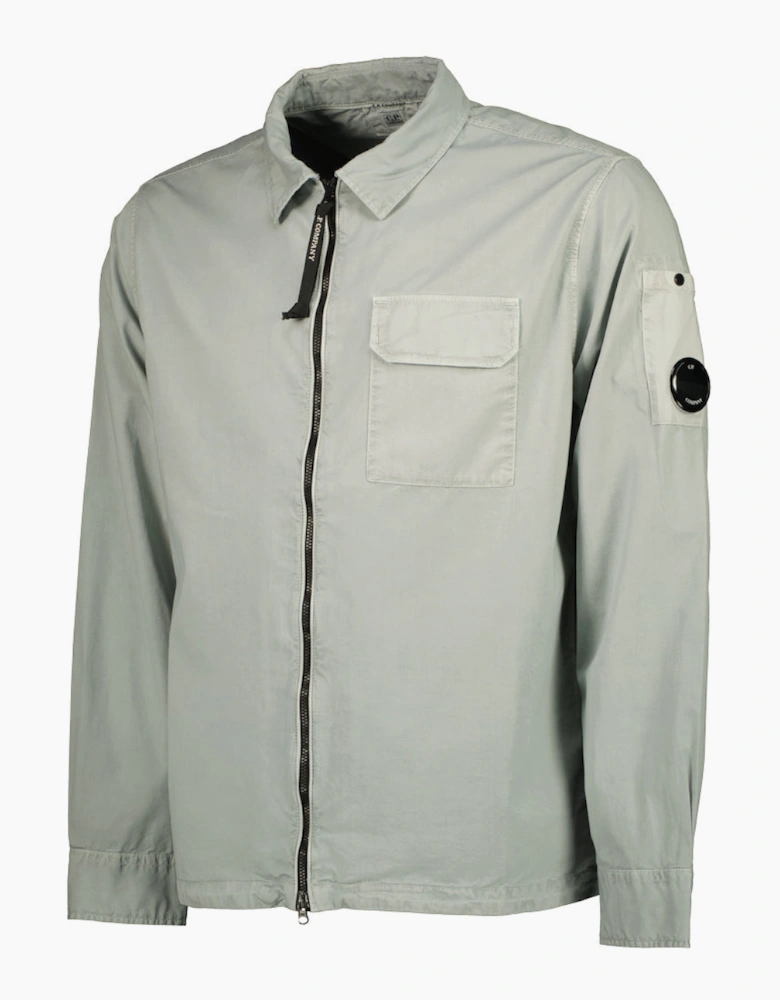 Gabardine Zip Up Lens Overshirt