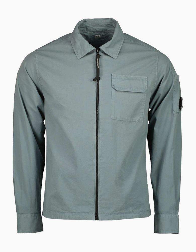 Gabardine Zip Up Lens Overshirt
