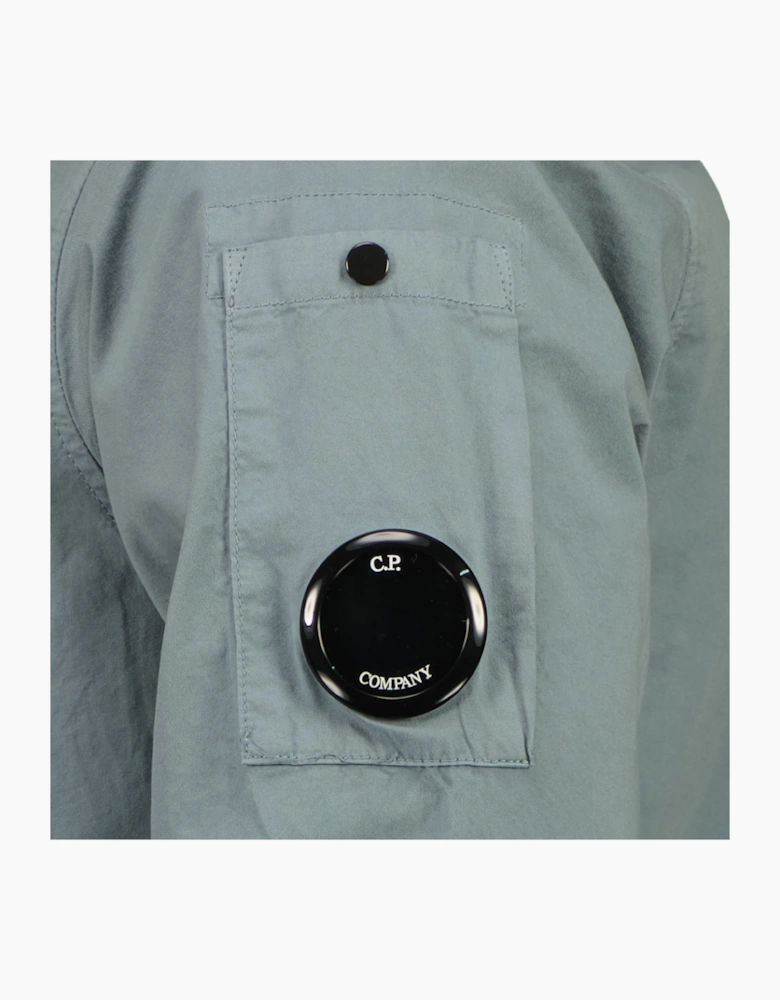 Gabardine Zip Up Lens Overshirt