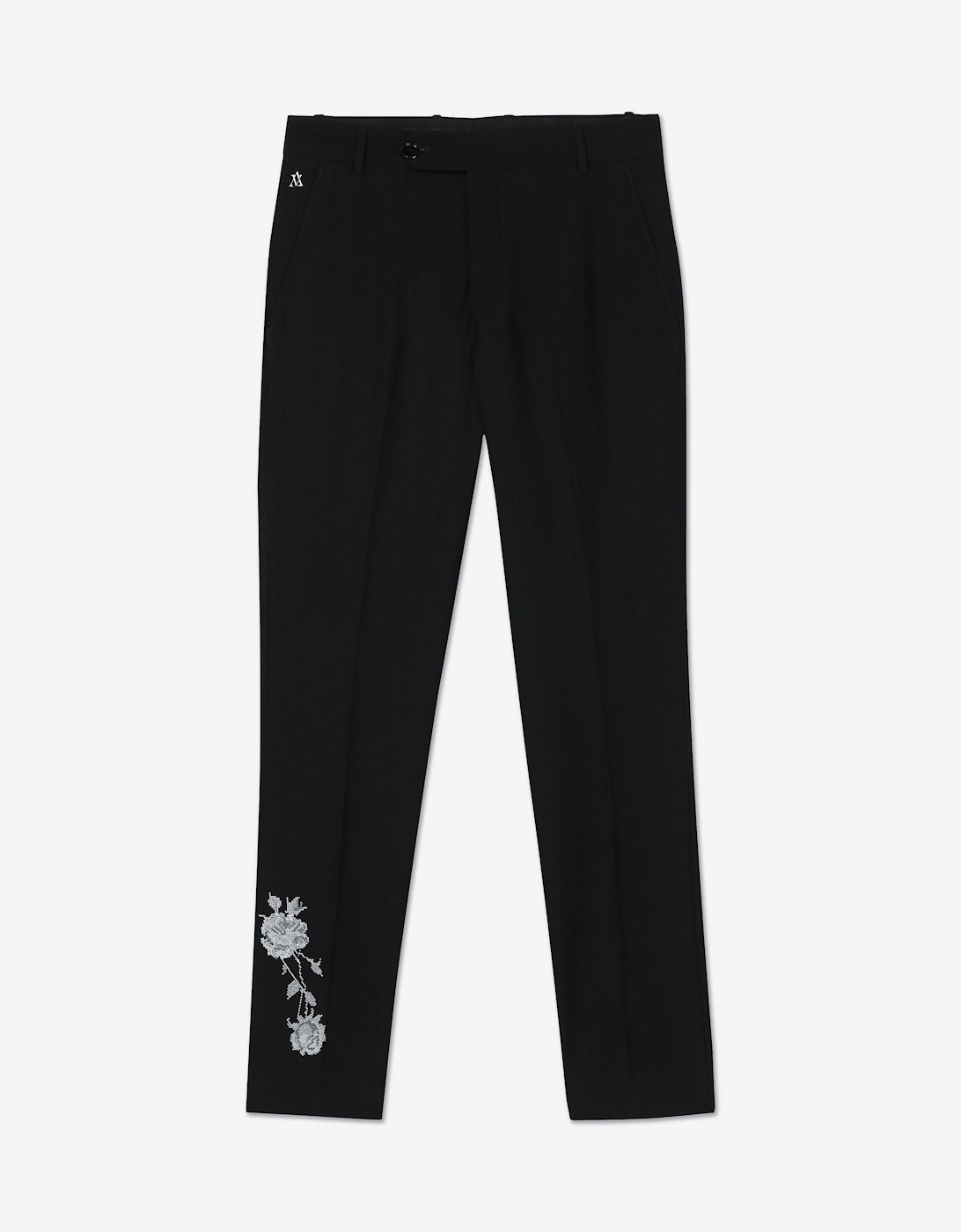 Maison Ava Boys Floral Lucien Trousers in Black, 5 of 4