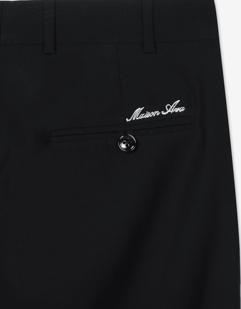 Maison Ava Boys Floral Lucien Trousers in Black