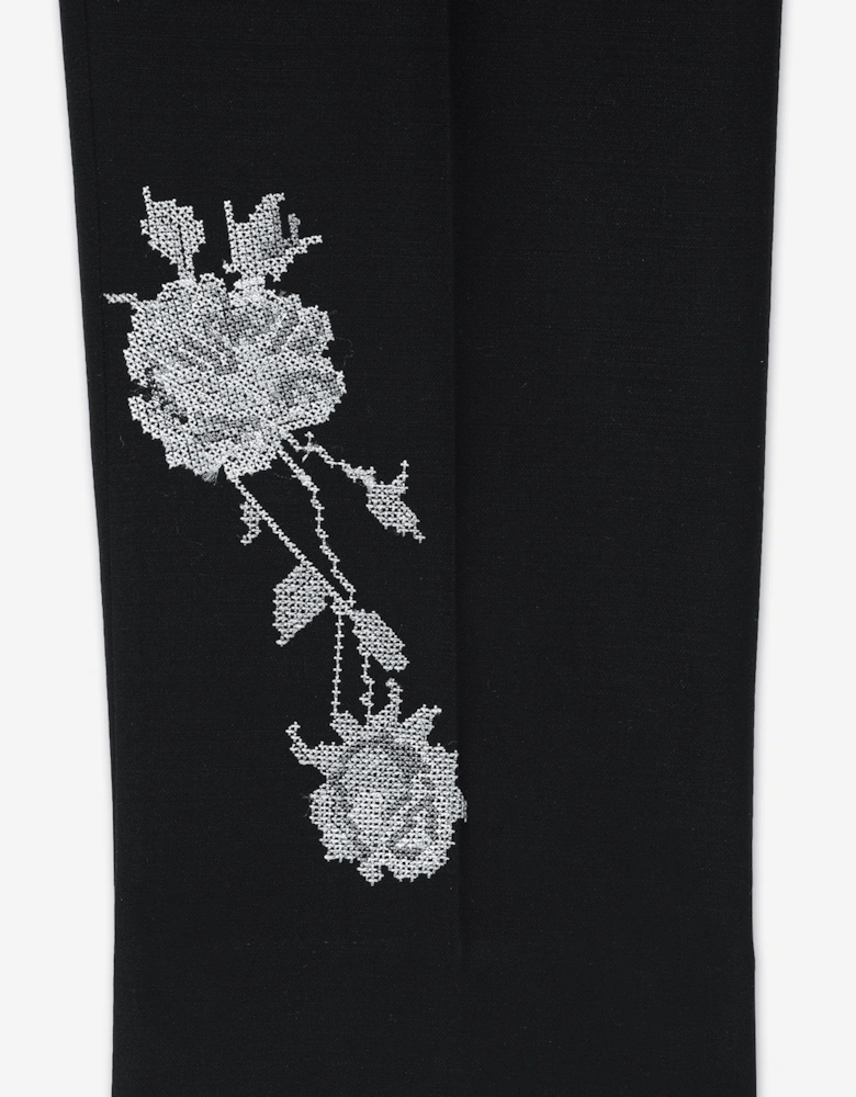 Maison Ava Boys Floral Lucien Trousers in Black