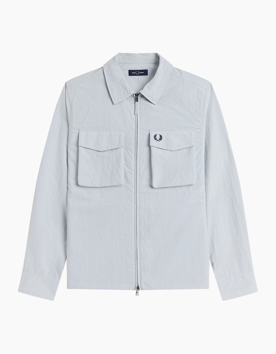 Fred Perry Ripstop Pocket Overshirt Dusky Blue, 4 of 3