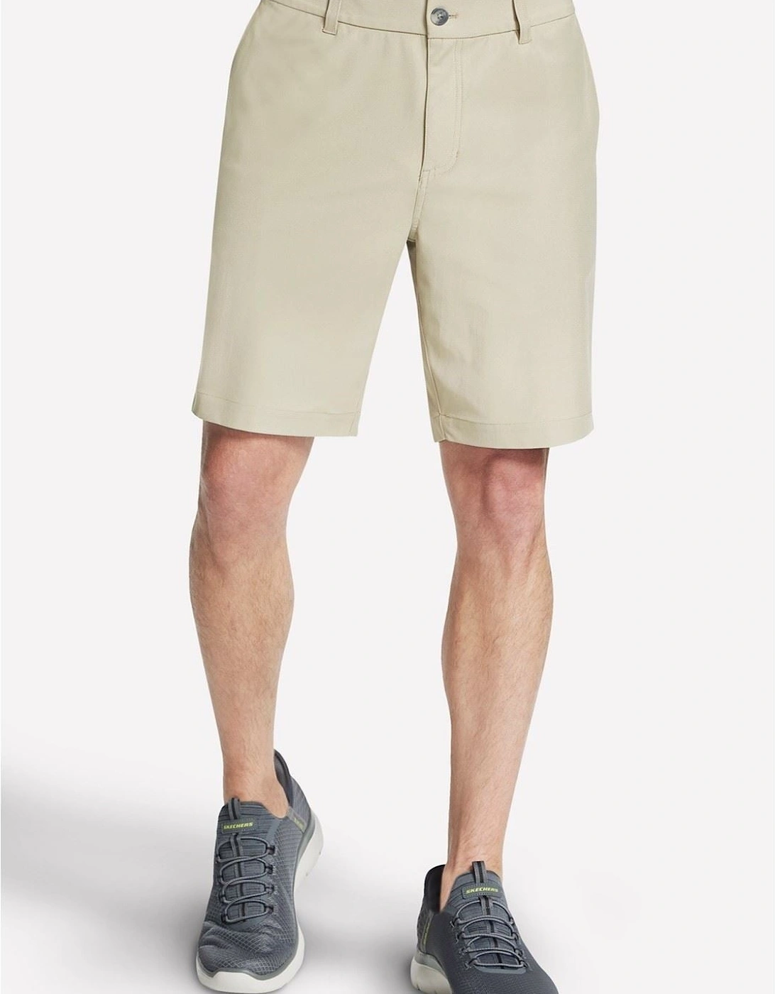 Skechers Men's Skechers Premium Everywhere 9 Inch Short Polyester Men's Natural Knee-Length Shorts - Cream