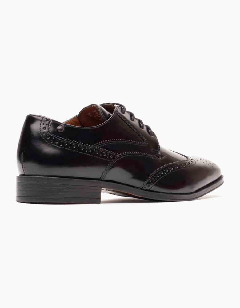 Base London Steeple Leather Men's Hi Shine Black Brogues Shoes