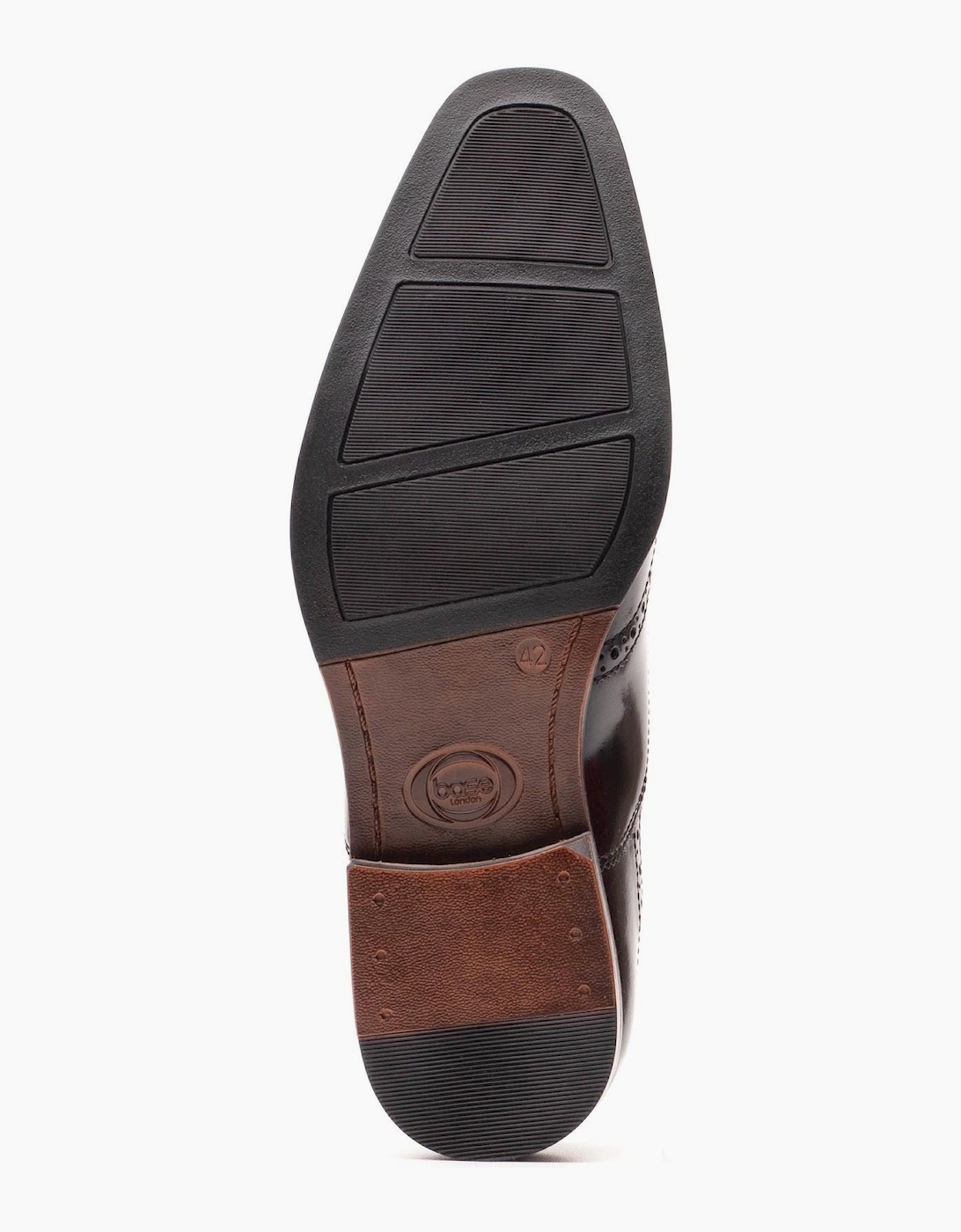 Base London Steeple Leather Men's Hi Shine Black Brogues Shoes