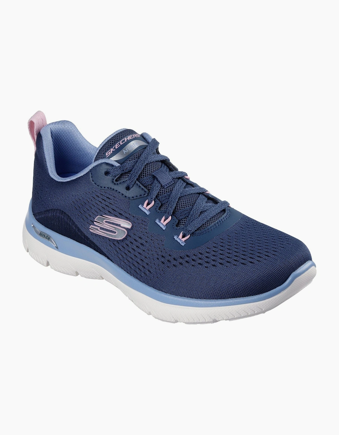 Skechers Arch Fit Summits Polyester Women's Navy/Light Blue Trainers, 3 of 2