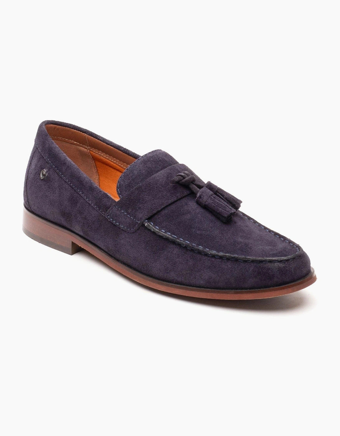 Base Men's Navy London Flint Leather Loafers - Size: 7