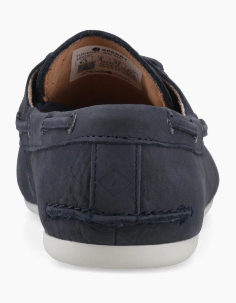 Sperry Slim Boat Shoe Leather Women's Navy Boat Shoes