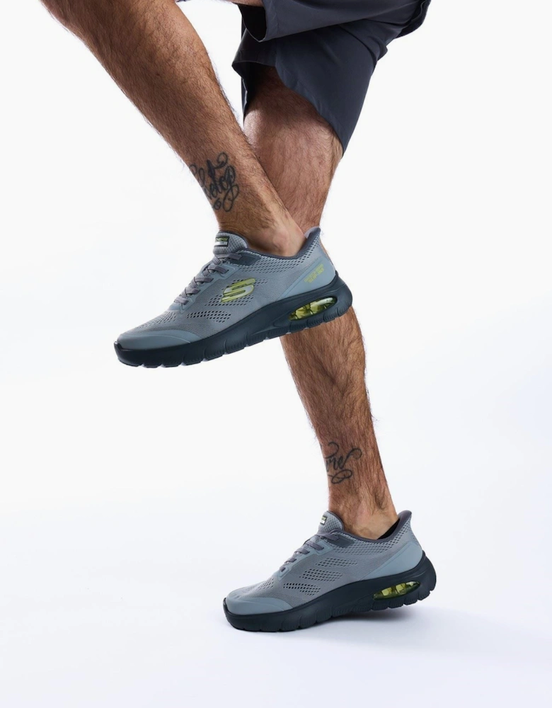 Skechers Skech-Air Summits Textile Men's Charcoal/Lime Trainers