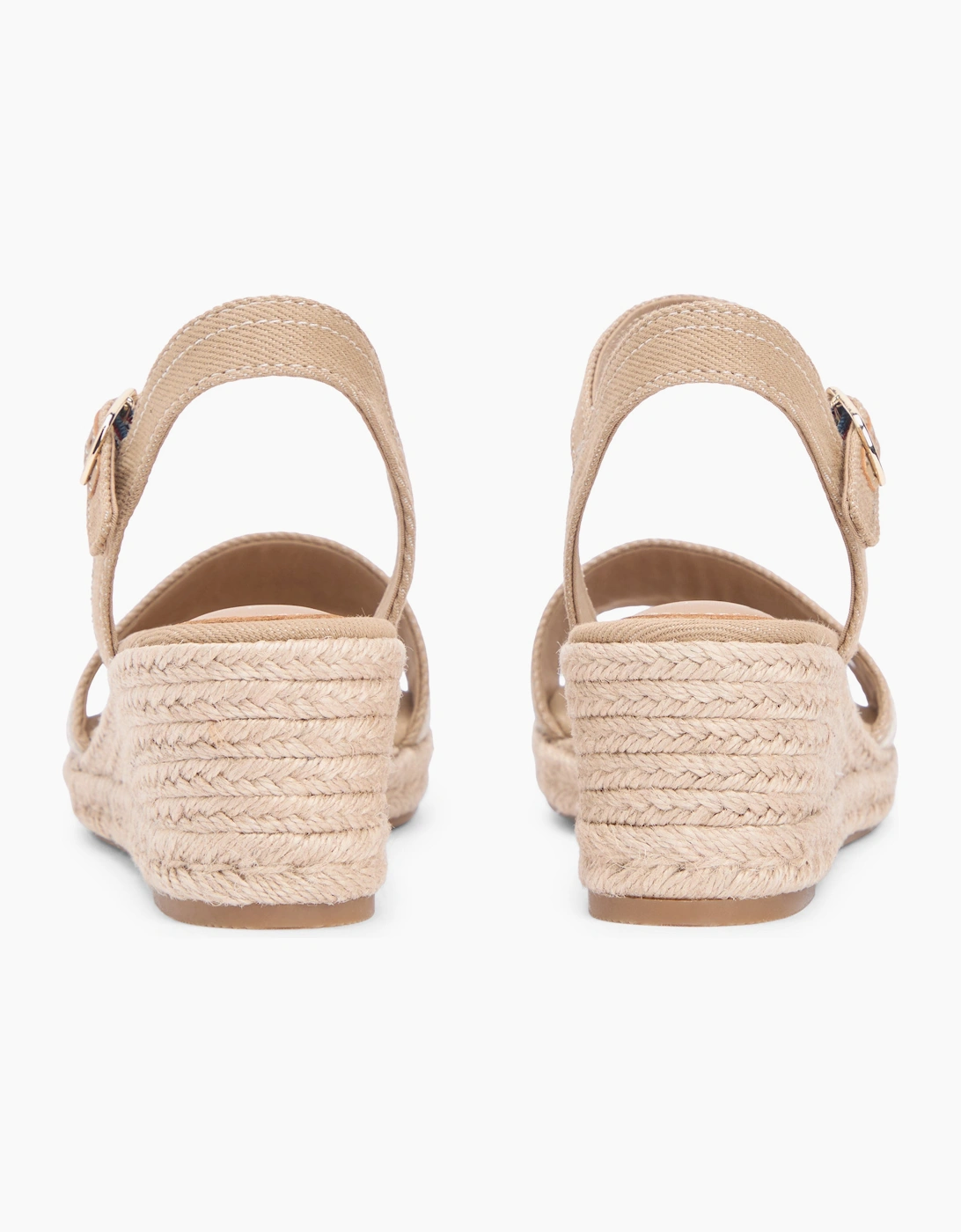 Tommy Hilfiger MID WEDGE Womens Wedge Sandals Safari Canvas