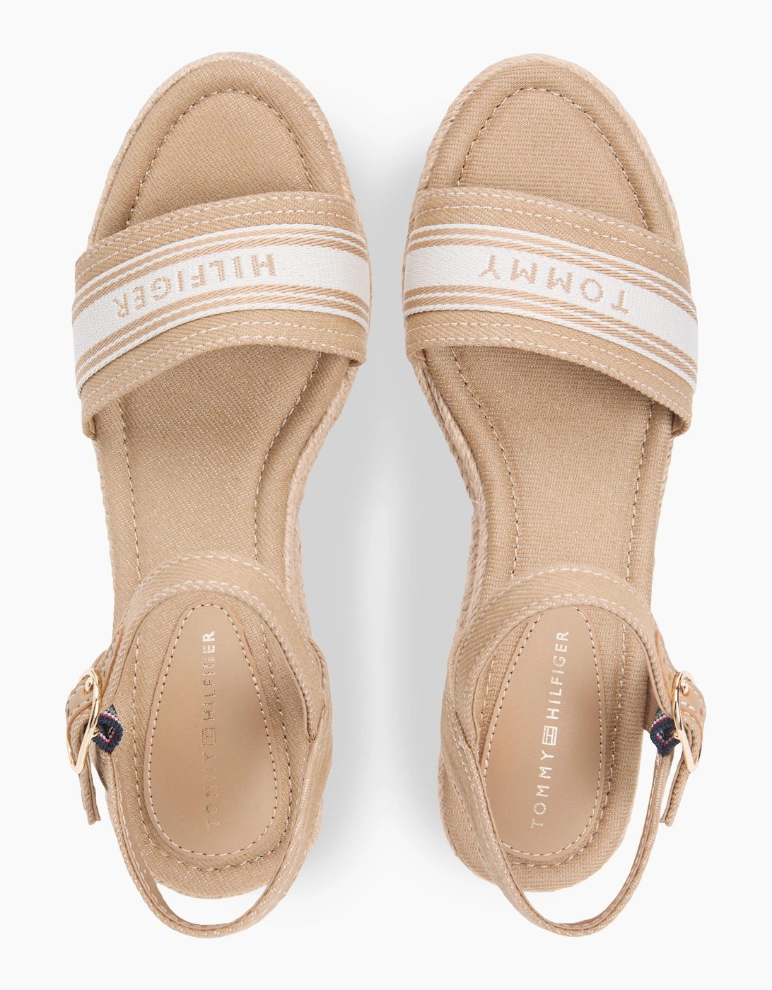 Tommy Hilfiger MID WEDGE Womens Wedge Sandals Safari Canvas