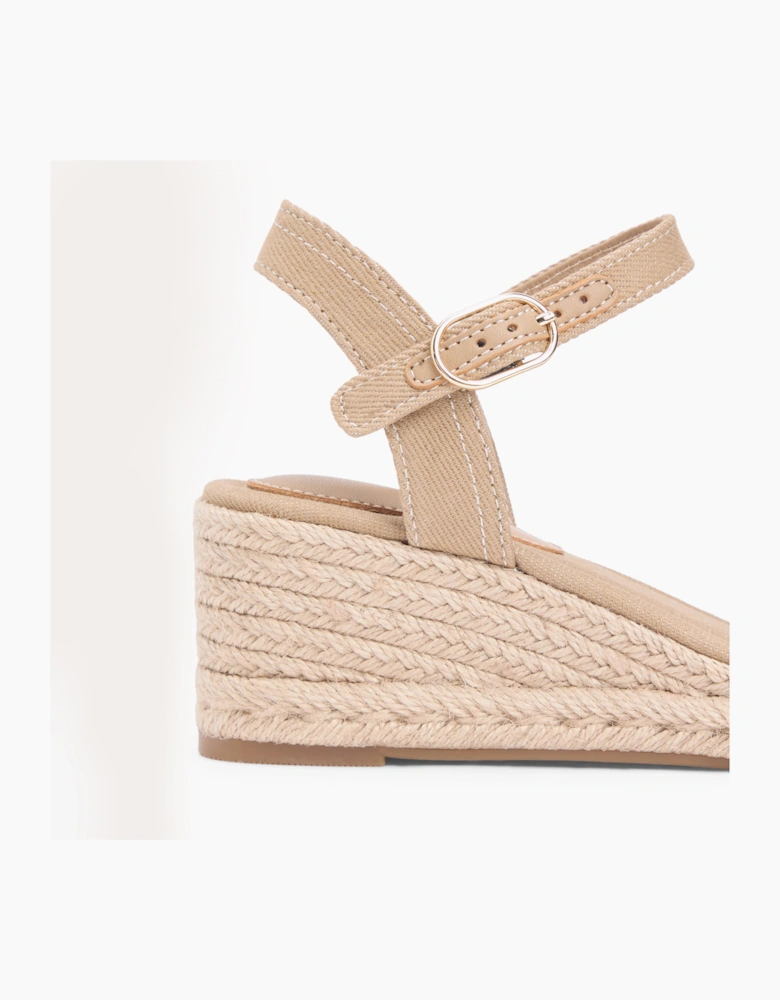 Tommy Hilfiger MID WEDGE Womens Wedge Sandals Safari Canvas