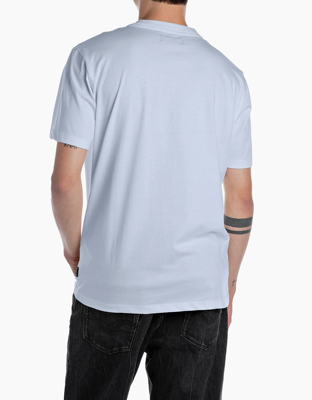 Replay R logo crew neck premium t-shirt PALE BLUE