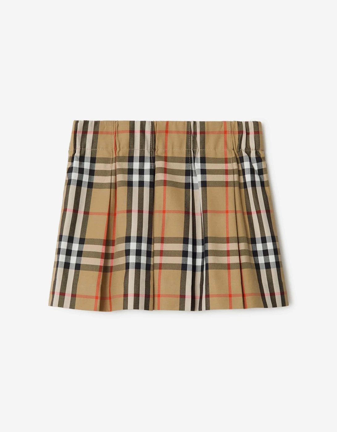 Burberry Baby Girls Mini Gabrielle Pleated Check Skirt in Beige, 5 of 4