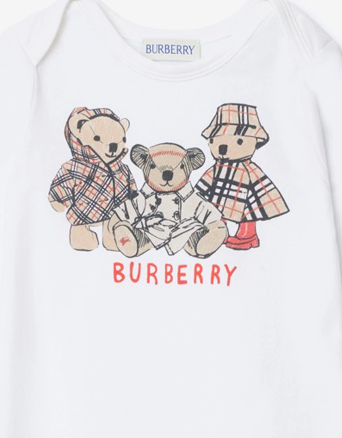 Burberry Baby Thomas Bear and Friends Romper in White
