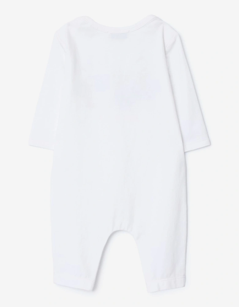 Burberry Baby Thomas Bear and Friends Romper in White