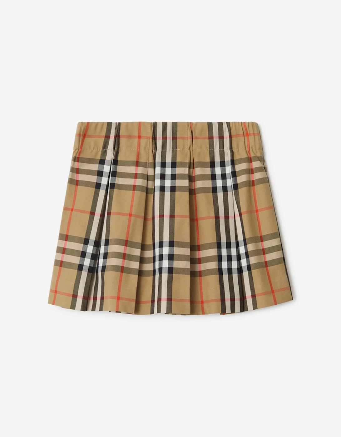 Burberry Baby Girls Mini Gabrielle Pleated Check Skirt in Beige
