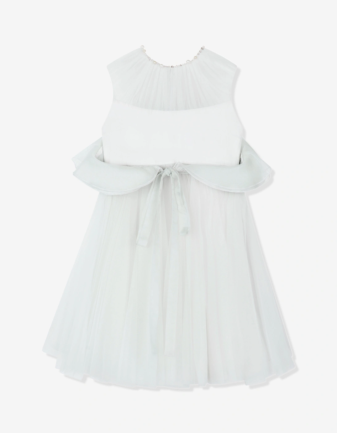 Maison Ava Girls Tiffany Ruffle Occasion Dress in White, 5 of 4