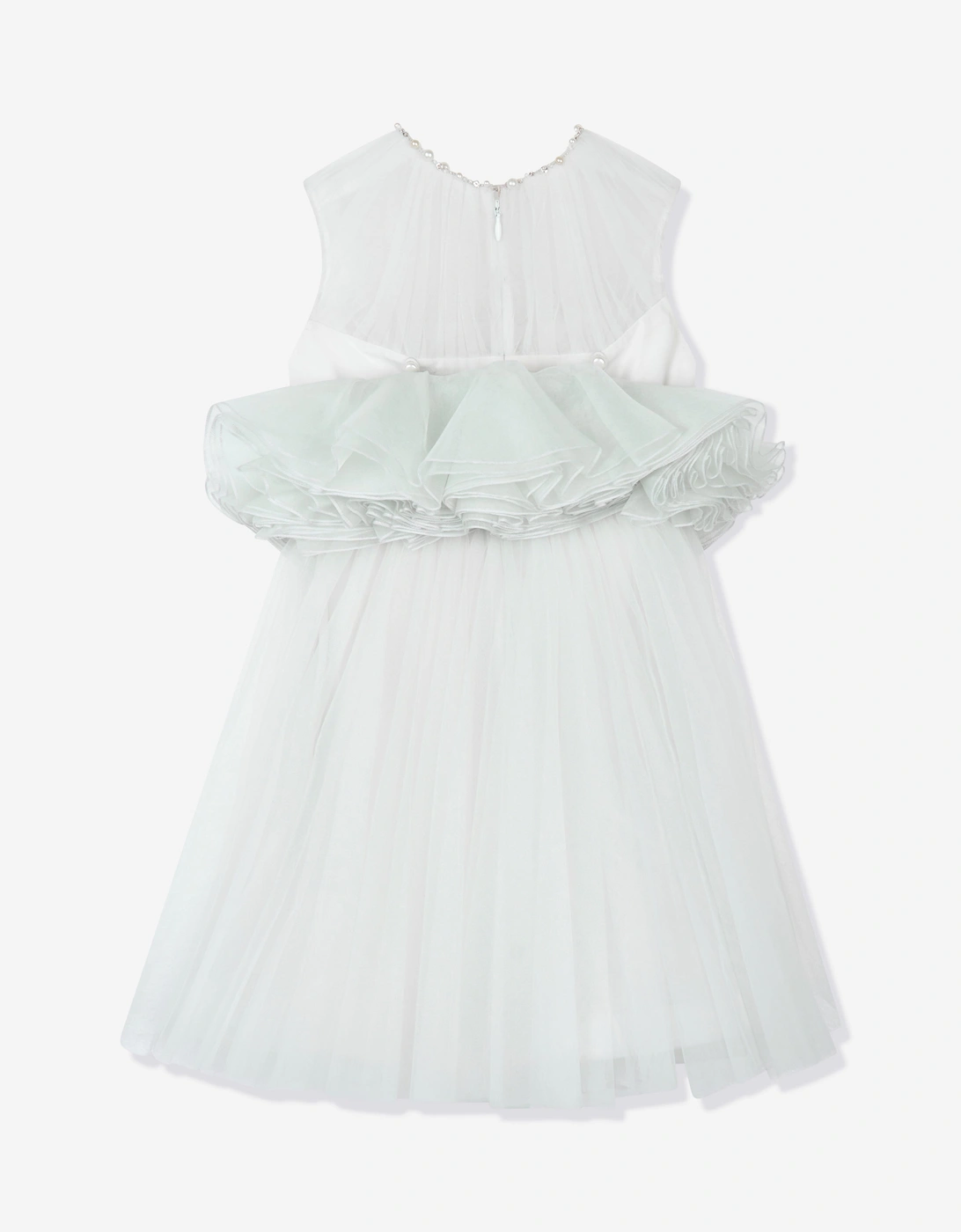 Maison Ava Girls Tiffany Ruffle Occasion Dress in White