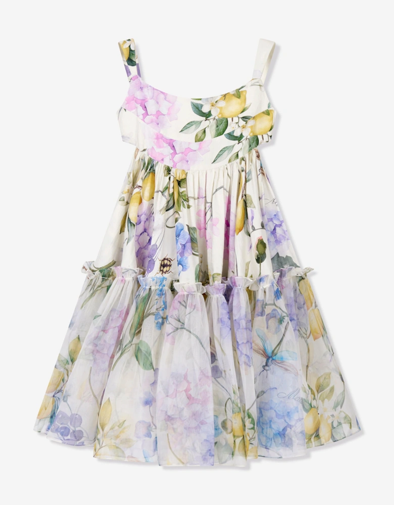 Maison Ava Girls Victoria Floral Occasion Dress in Ivory