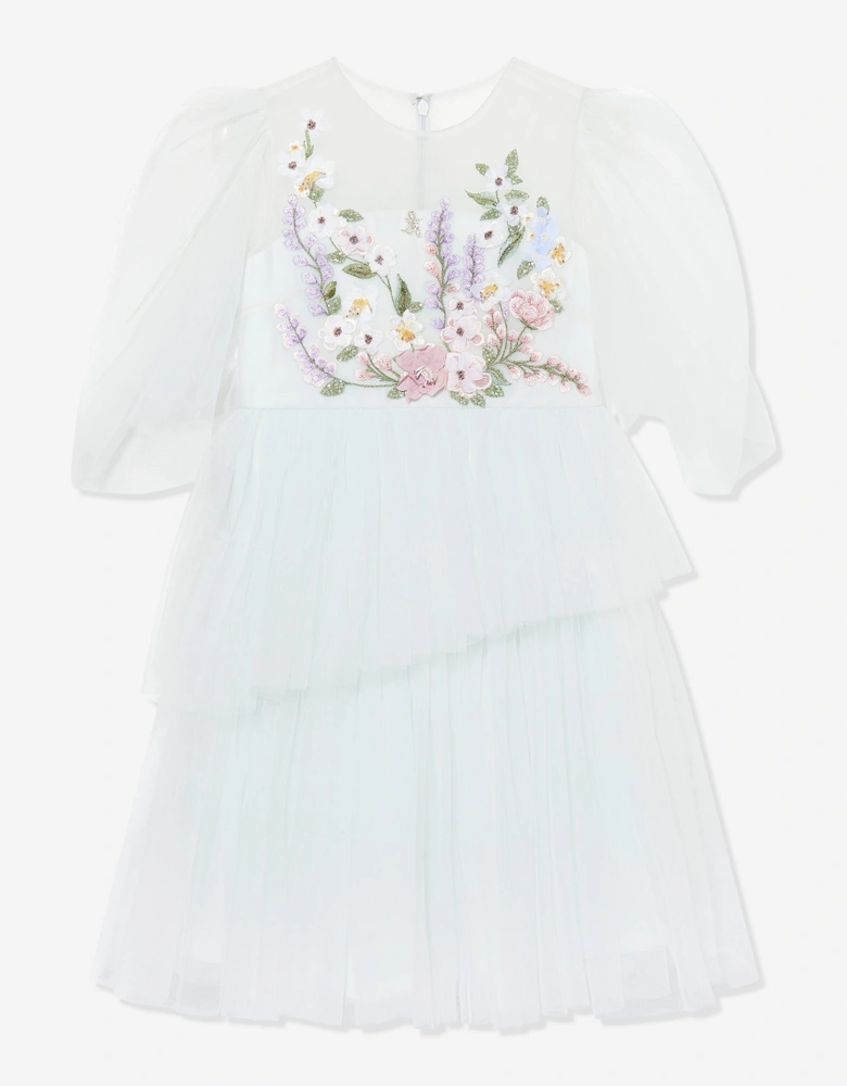 Maison Ava Girls Ariel Tulle Occasion Dress in White