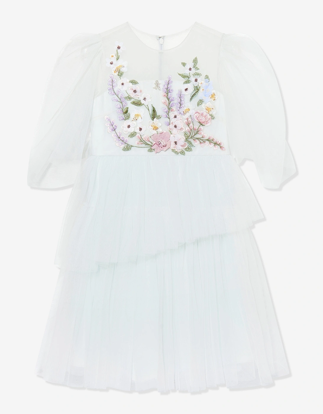 Maison Ava Girls Ariel Tulle Occasion Dress in White
