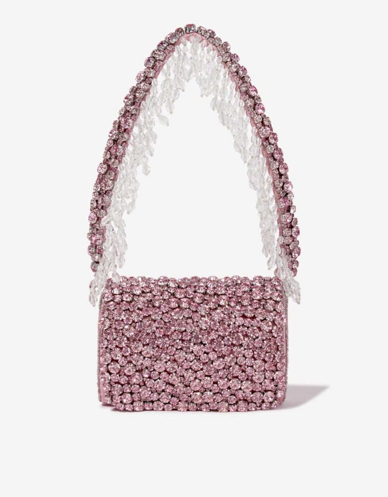 Maison Ava Girls Rhinestone Flap Bag in Pink (16cm)