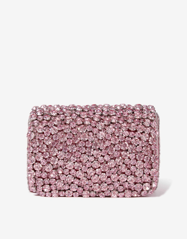 Maison Ava Girls Rhinestone Flap Bag in Pink (16cm)