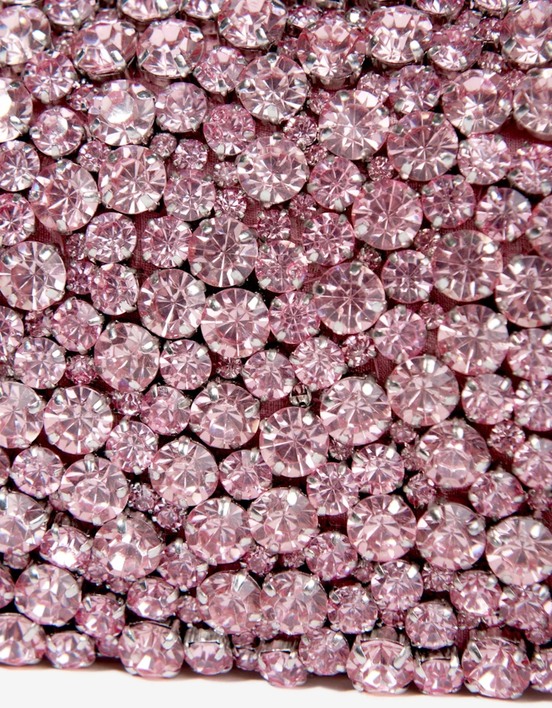 Maison Ava Girls Rhinestone Flap Bag in Pink (16cm)