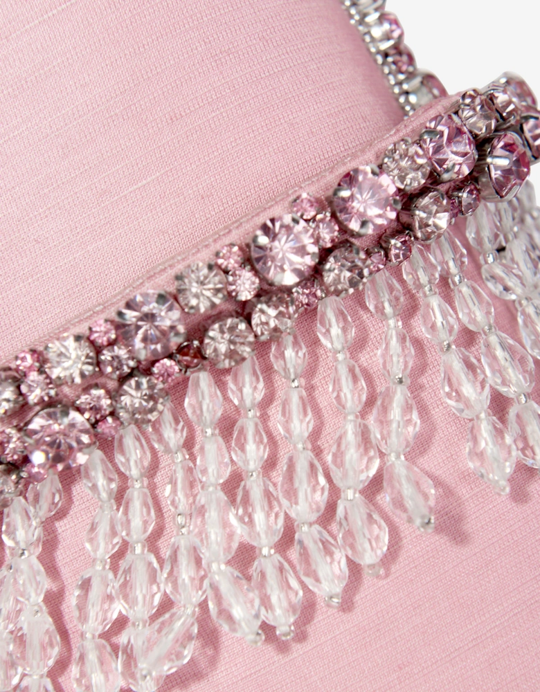 Maison Ava Girls Rhinestone Flap Bag in Pink (16cm)