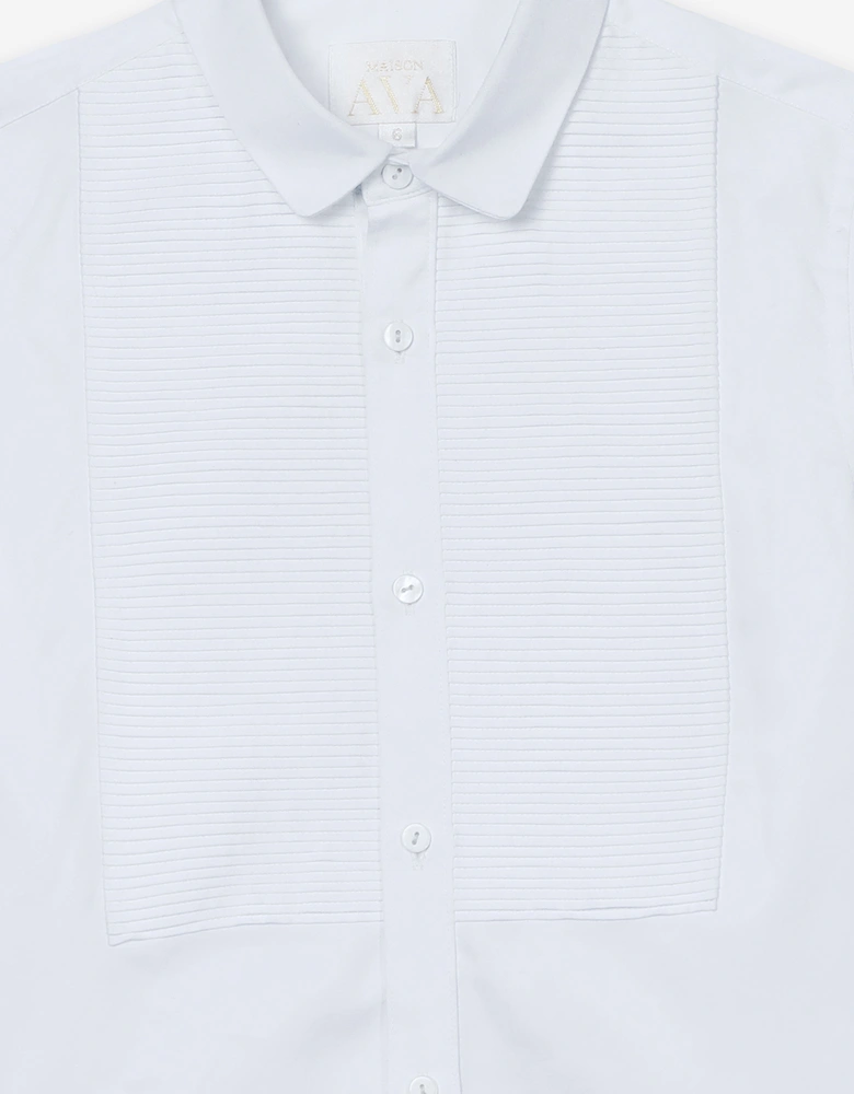Maison Ava Boys Noel Shirt in White