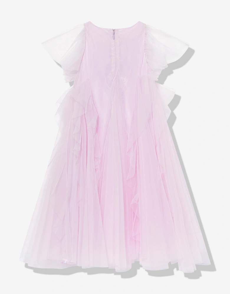 Maison Ava Girls Iris Flower Occasion Dress in Purple