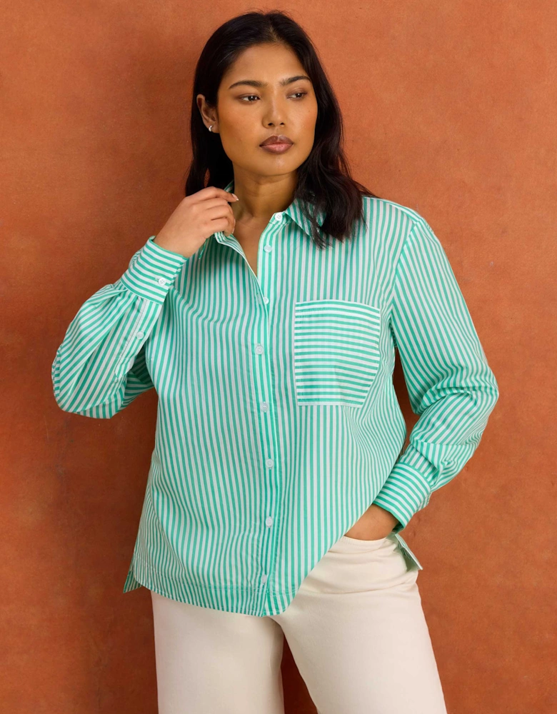 Green Stripe Long Sleeve Shirt