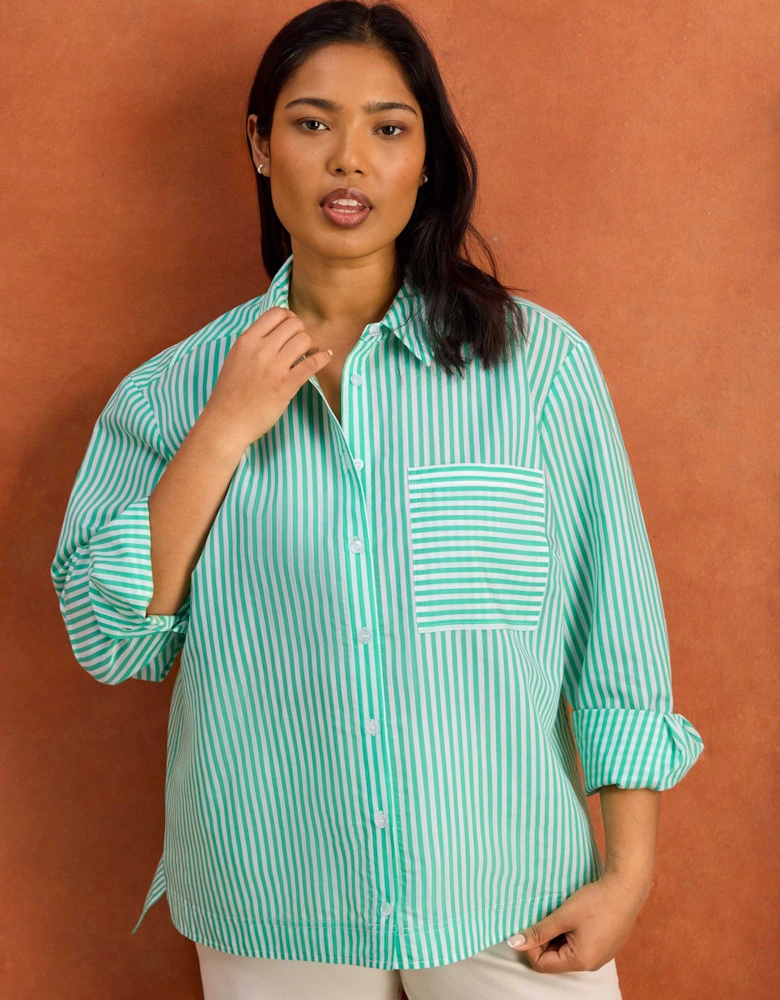 Green Stripe Long Sleeve Shirt