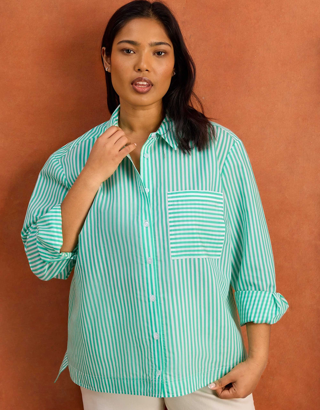 Green Stripe Long Sleeve Shirt