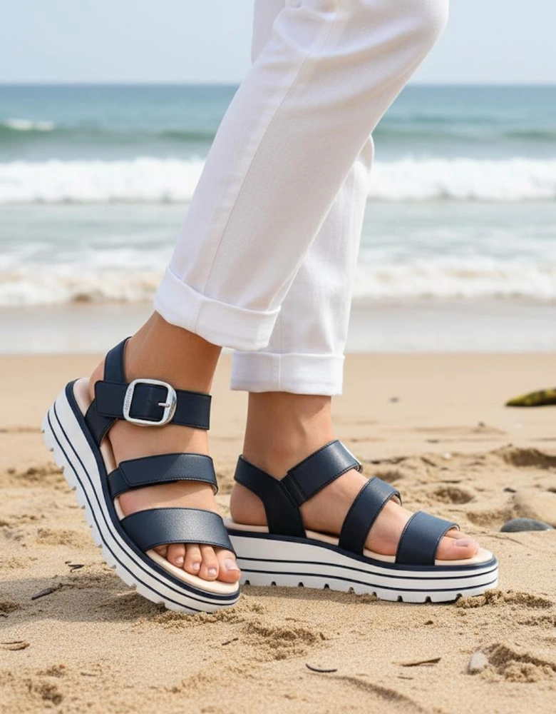 Remonte D3N50 Womens Ankle Strap Sandals Blue