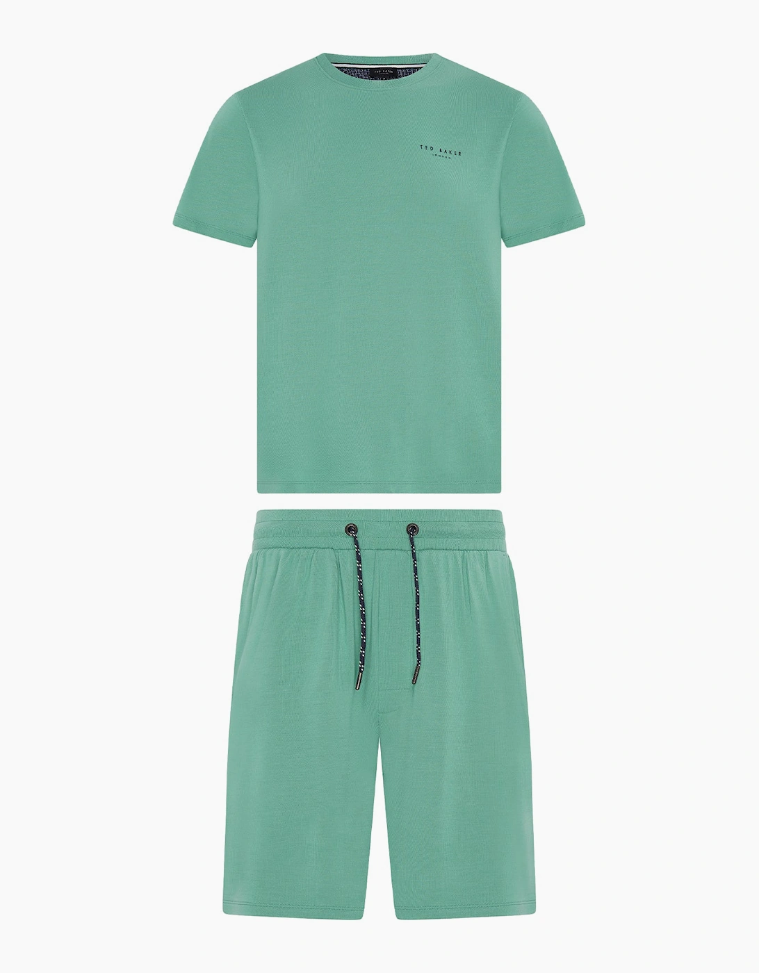 Modal T Shirt And Short Set Mens Loungewear Mint