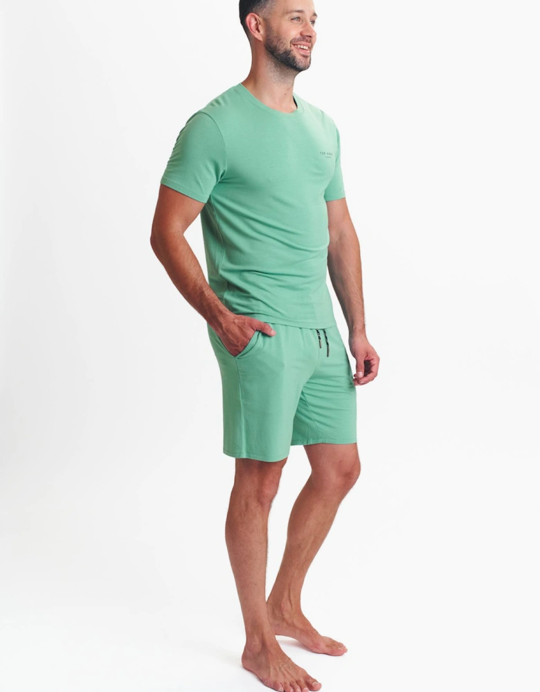 Modal T Shirt And Short Set Mens Loungewear Mint