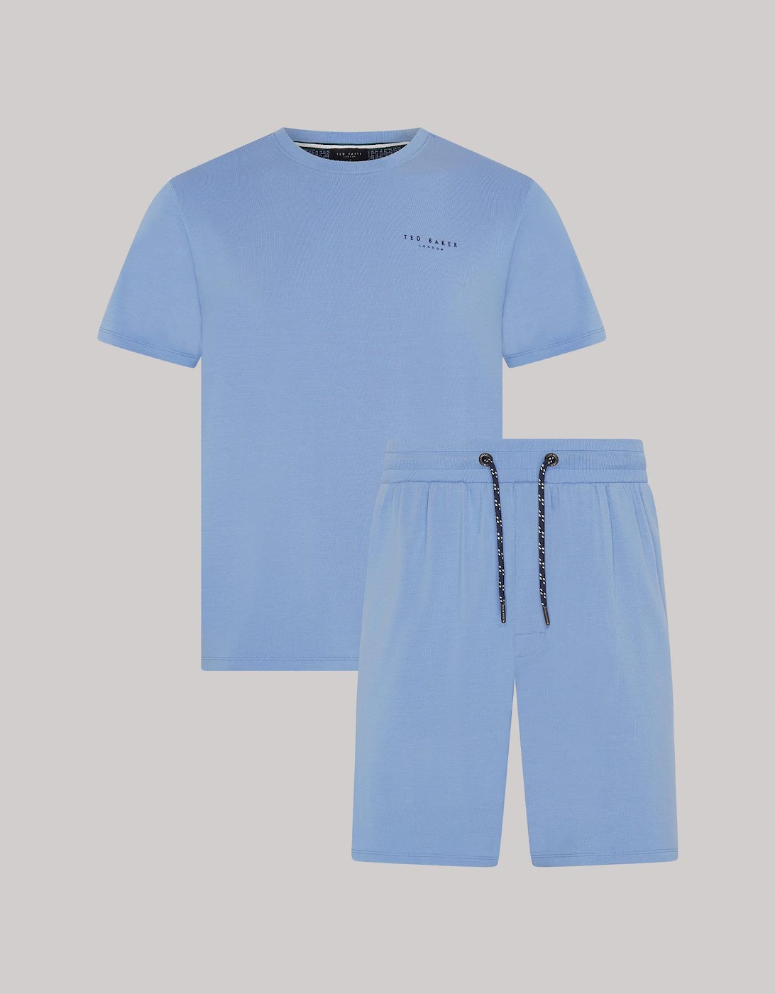 Modal T Shirt And Short Set Mens Loungewear Riviera Blue