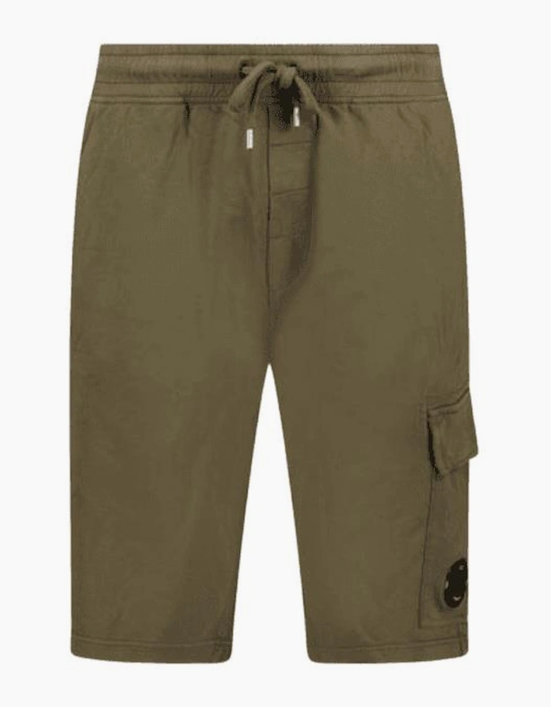 Light Fleece Lens Pocket Khaki Green Cargo Shorts